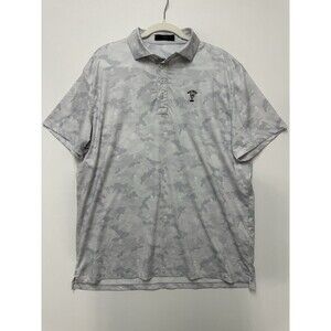 G/Fore Polo Shirt Mens XL Gray Skull Camo Print Icon Tech Performance Golf